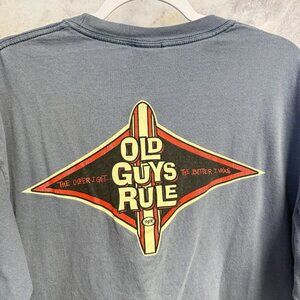Vintage Old Guys Rule T Shirt Mens XL 22.5x26.5 Y2K Long Sleeve Surf Surfing